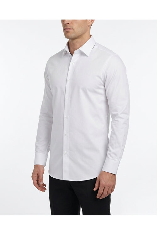 Erkek Beyaz %100 Pamuk Slim Fit Uzun Kollu Klasik Gömlek