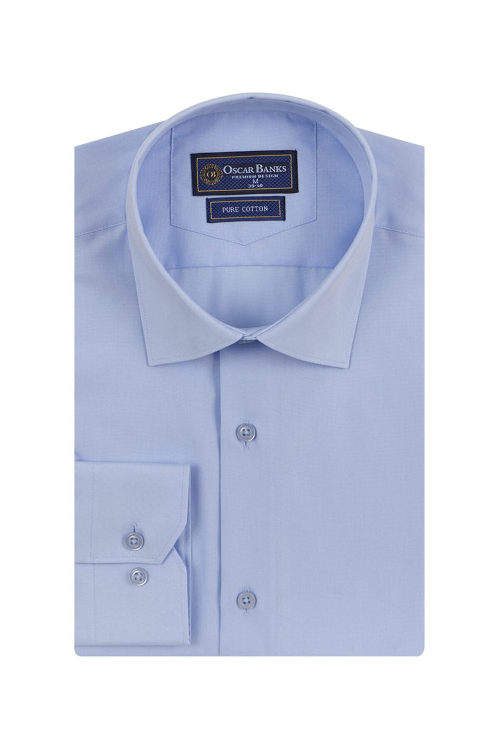 %80 Pamuklu Açık Mavi Modern Fit Erkek Gömlek