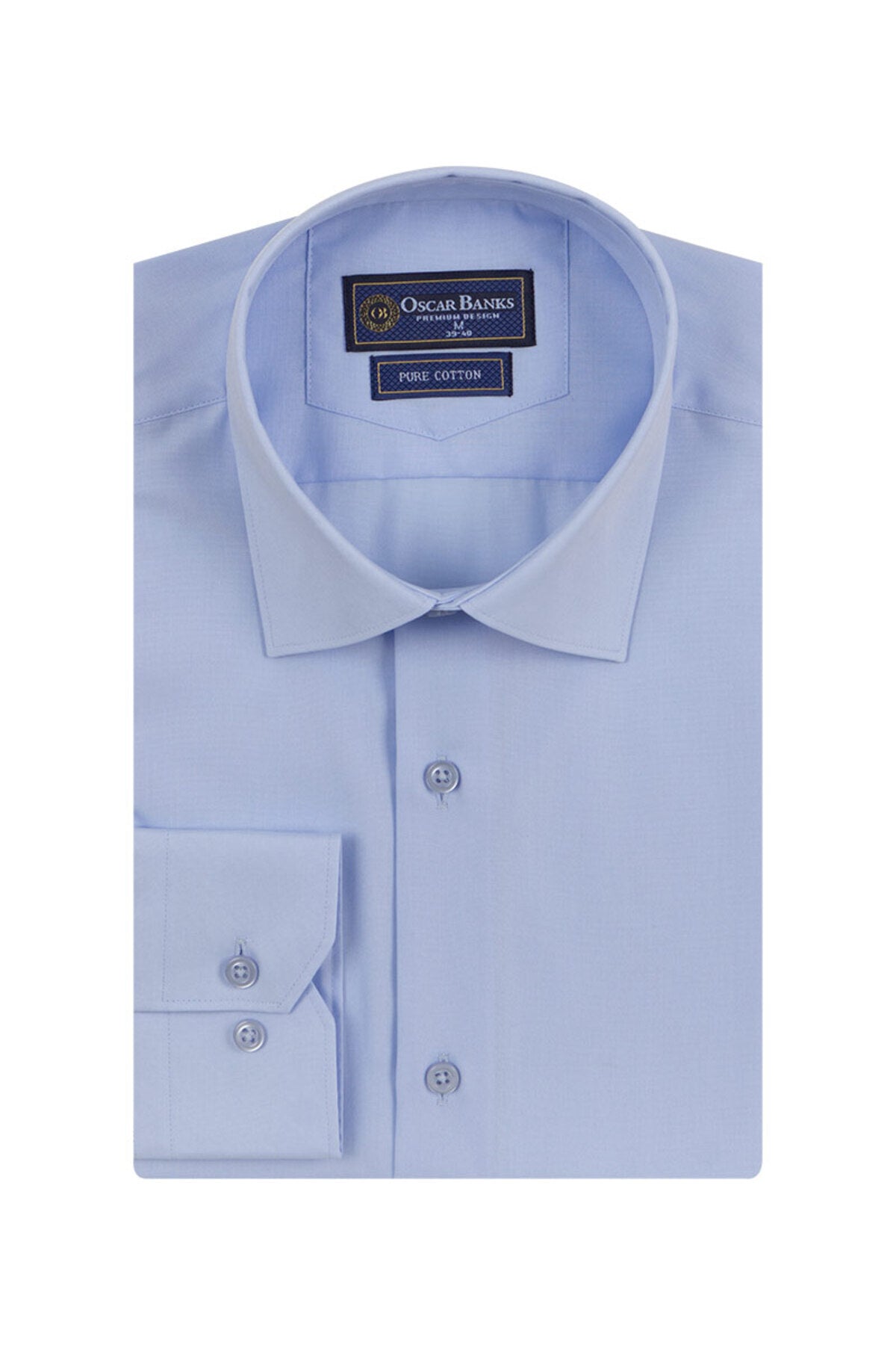 %80 Pamuklu Açık Mavi Modern Fit Erkek Gömlek