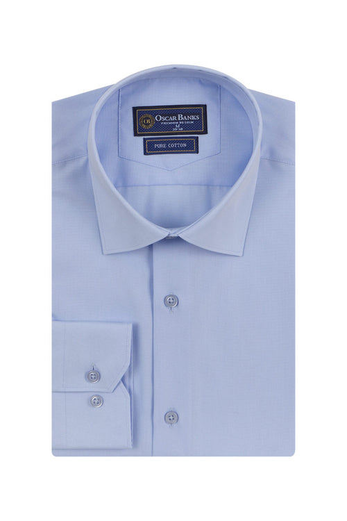 %80 Pamuklu Açık Mavi Modern Fit Erkek Gömlek