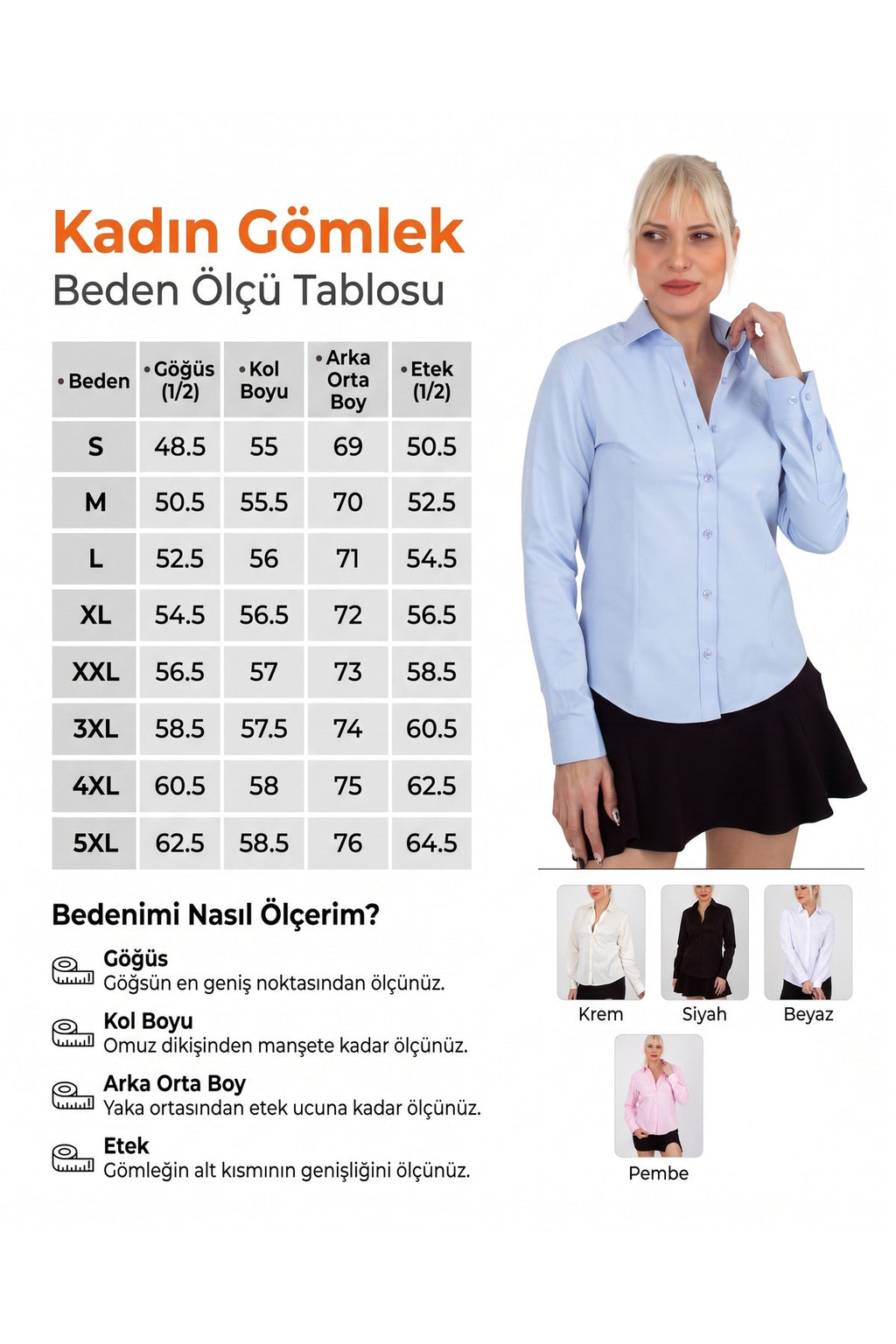 Soft Dokulu Kolay Ütülenen Premium Polikoton Beyaz Kadın Gömlek