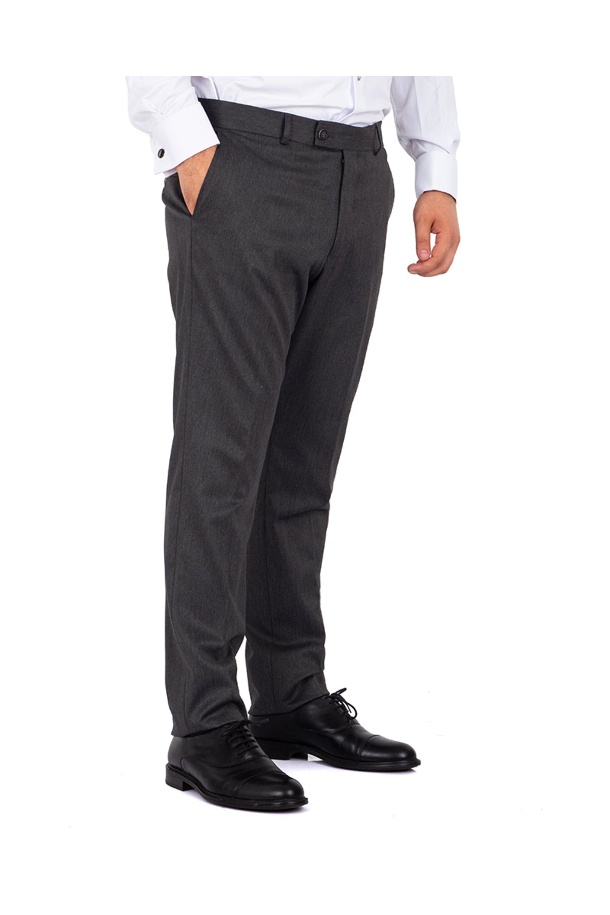 Premium Kalite Klasik Antrasit Slim Fit Likralı Erkek Kumaş Pantolon