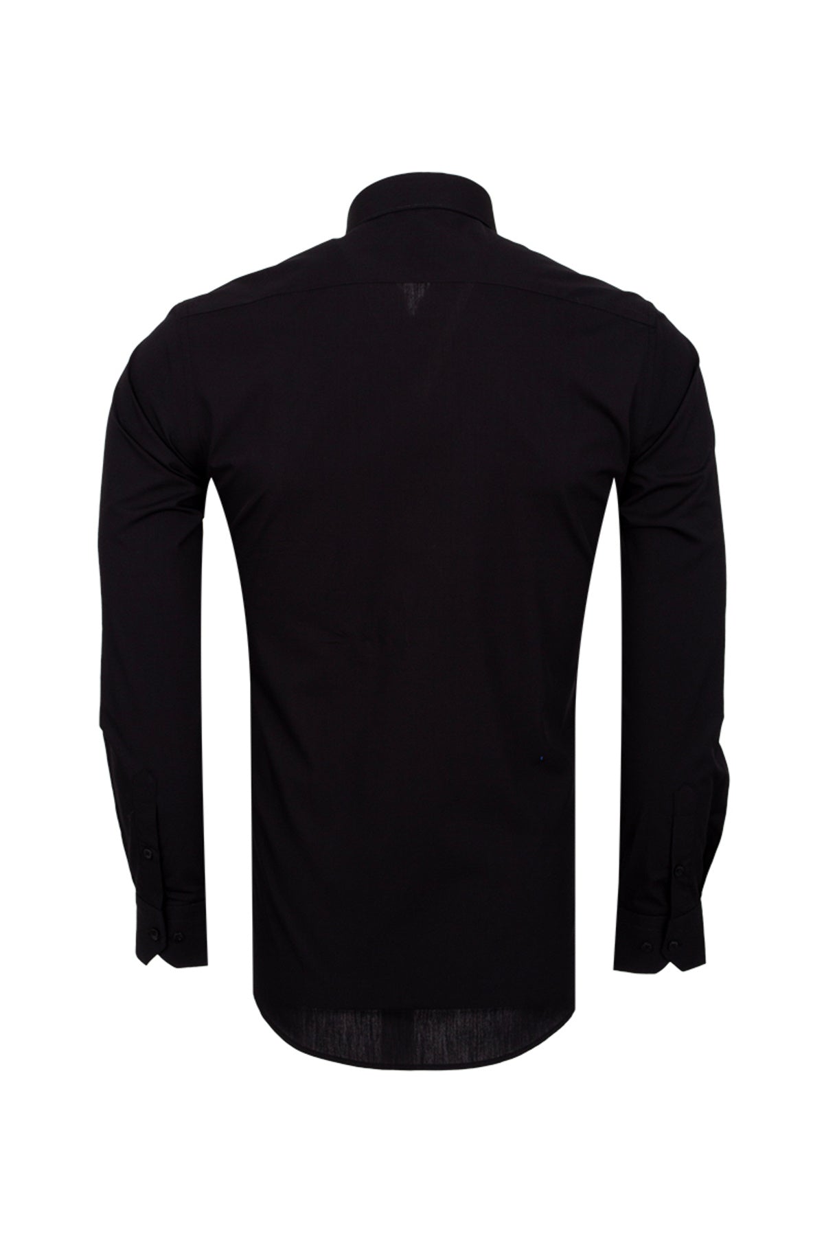 Erkek Siyah %100 Pamuk Slim Fit Uzun Kollu Klasik Gömlek