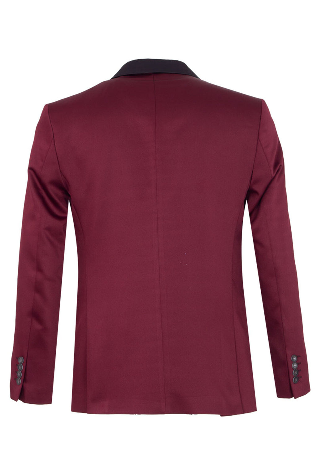 Erkek Slim Fit 3’lü Smokin Seti - Ceket + Yelek + Papyon - Bordo