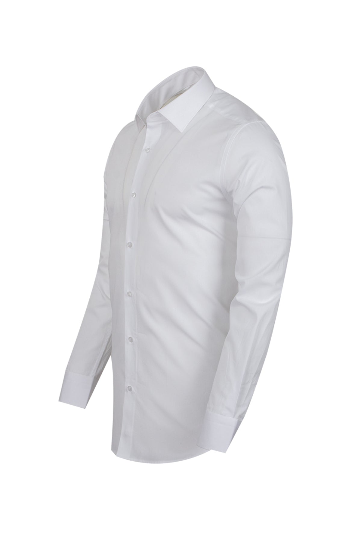 Erkek Beyaz %100 Pamuk Slim Fit Uzun Kollu Klasik Gömlek