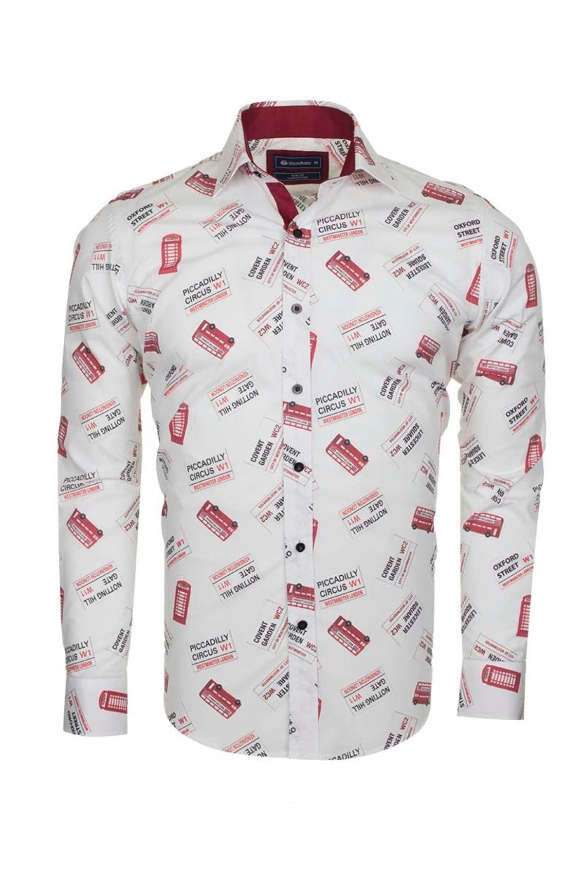 Erkek London Street Style %100 Pamuklu Desenli Gömlek