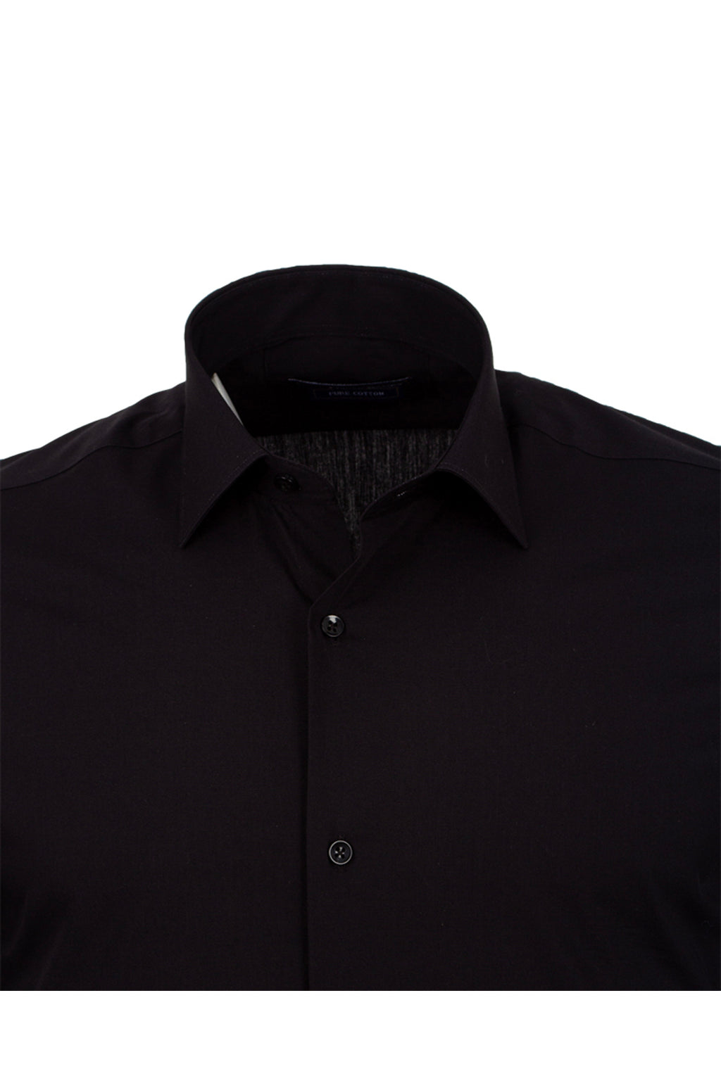 Erkek Siyah %100 Pamuk Slim Fit Uzun Kollu Klasik Gömlek