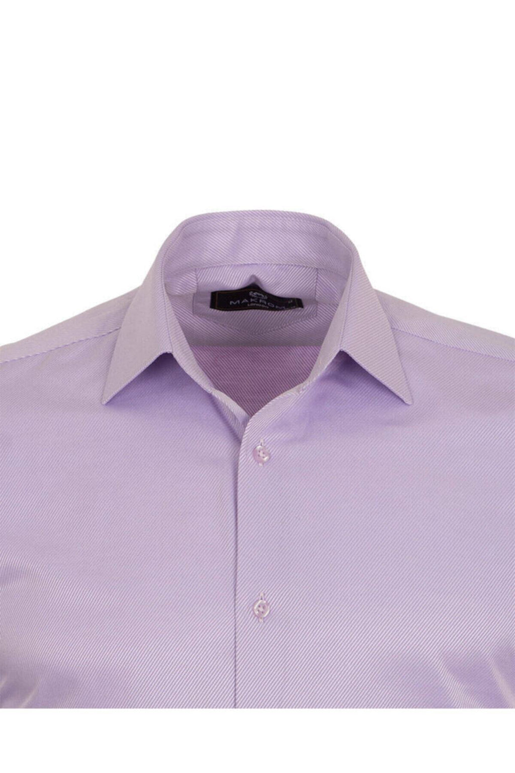 Erkek Lila Pamuklu Diagonel Kumaş Verev Çizgili Slim ve Regular Fit Uzun Kollu Gömlek