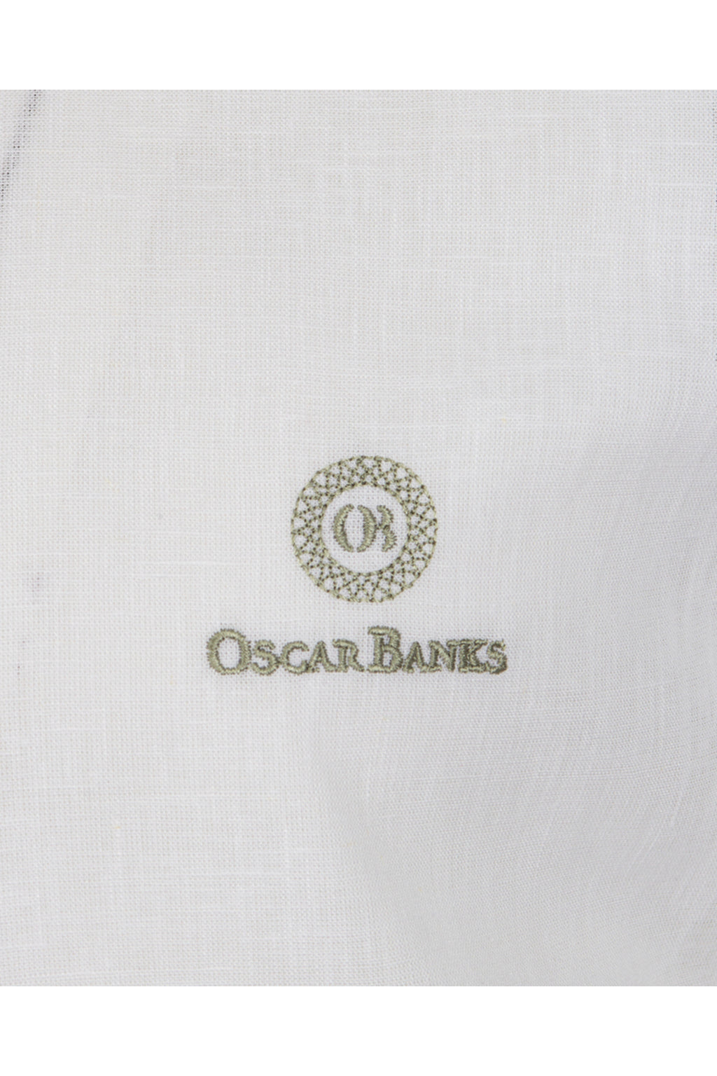 Oscar Banks Erkek Beyaz %100 Keten Kısa Kollu Yazlık Gömlek