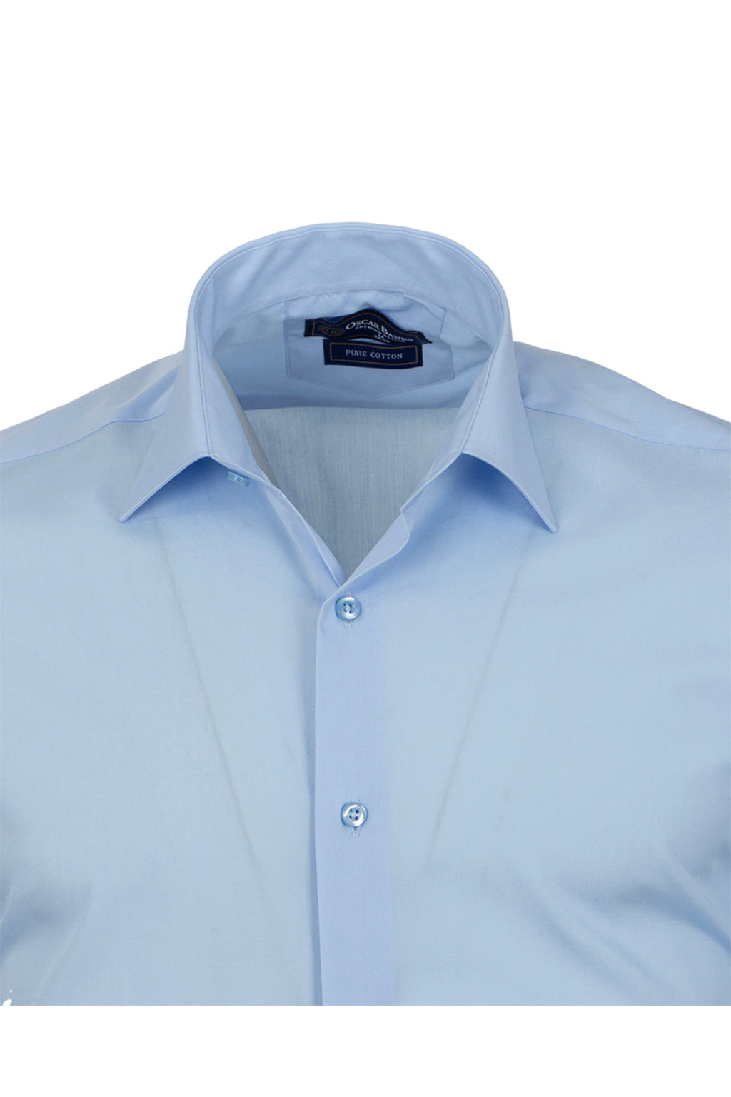 Erkek Açık Mavi %100 Pamuk Slim Fit Uzun Kollu Klasik Gömlek