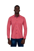 Kırmızı Tasarım Detaylı Slim Fit Erkek Gömlek