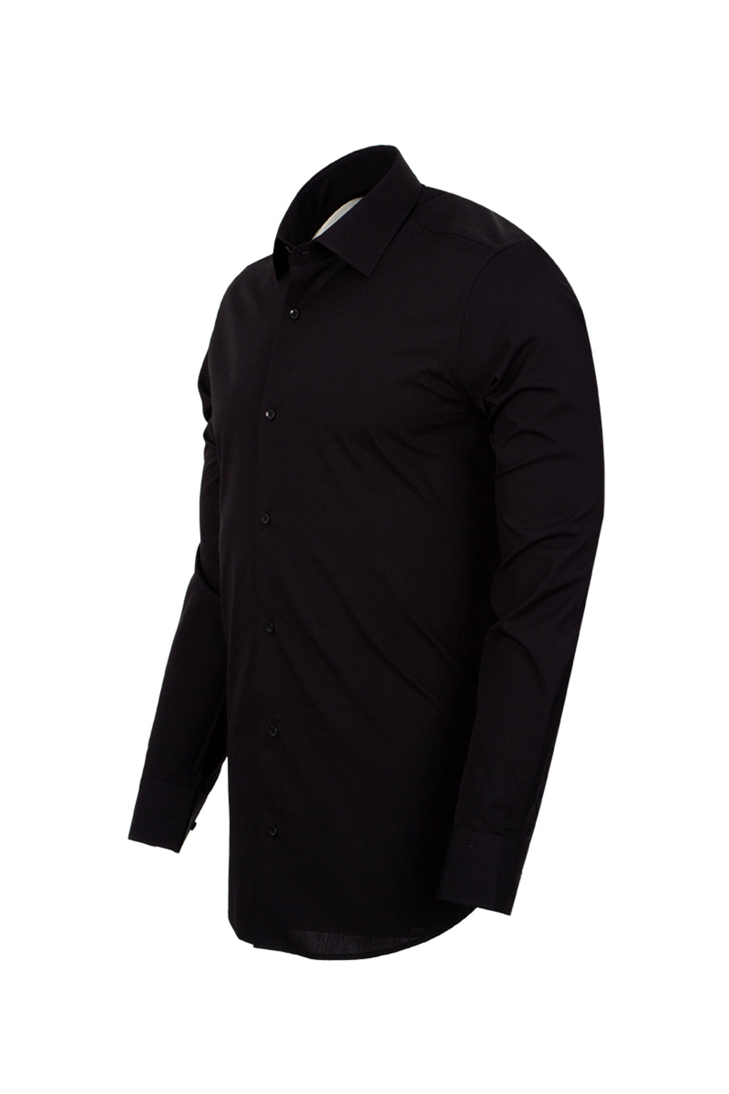 Erkek Siyah %100 Pamuk Slim Fit Uzun Kollu Klasik Gömlek