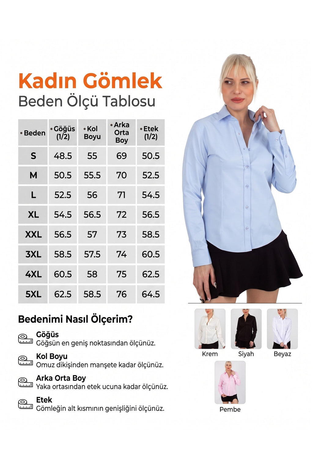 Soft Dokulu Kolay Ütülenen Premium Polikoton Siyah Kadın Gömlek