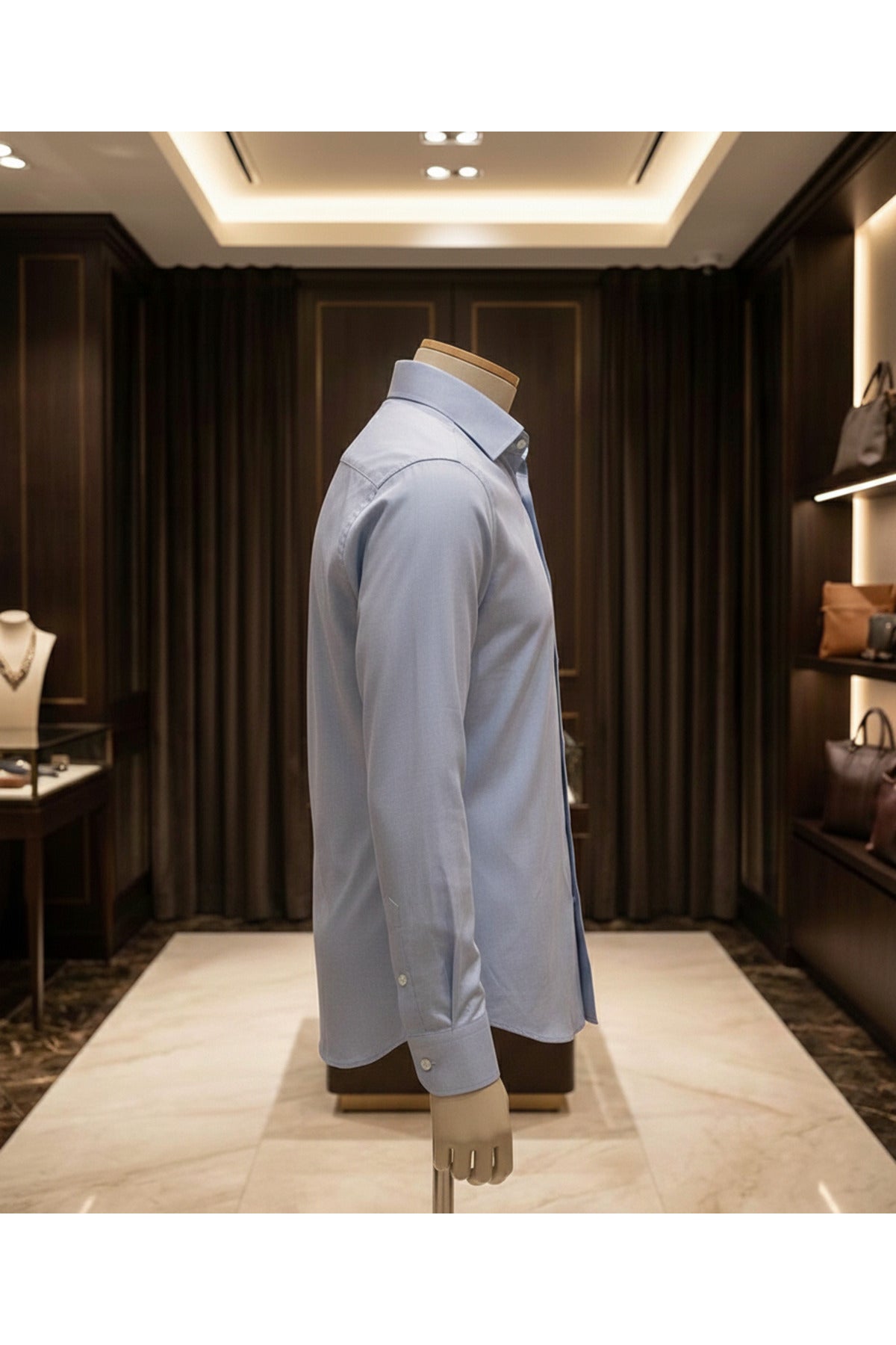 Basic Klasik Yaka Uzun Kollu %100 Cotton Erkek Gömlek