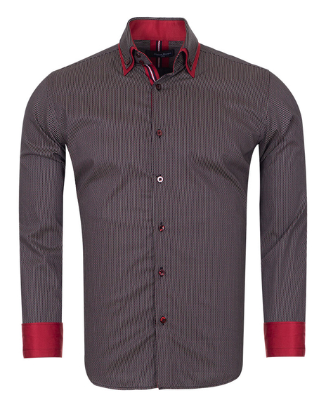 Double Collar Striped Mens Long Sleeved Shirt SL 6741 | Oscar Banks