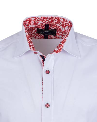 Garnished Short Sleeve Mens Shirt SS 7896