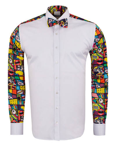 shirt with tuxedo print