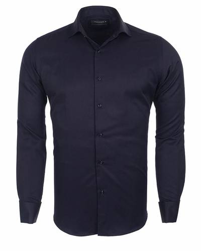 MAKROM - Luxury Plain Double Cuff Long sleeved Mens Shirt SL 5482