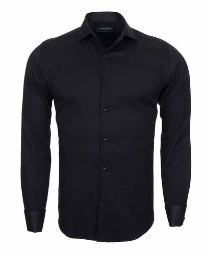 MAKROM - Luxury Plain Double Cuff Long sleeved Mens Shirt SL 5482 (Thumbnail - )