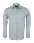 Luxury Plain Double Cuff Long sleeved Mens Shirt SL 5482 - Thumbnail