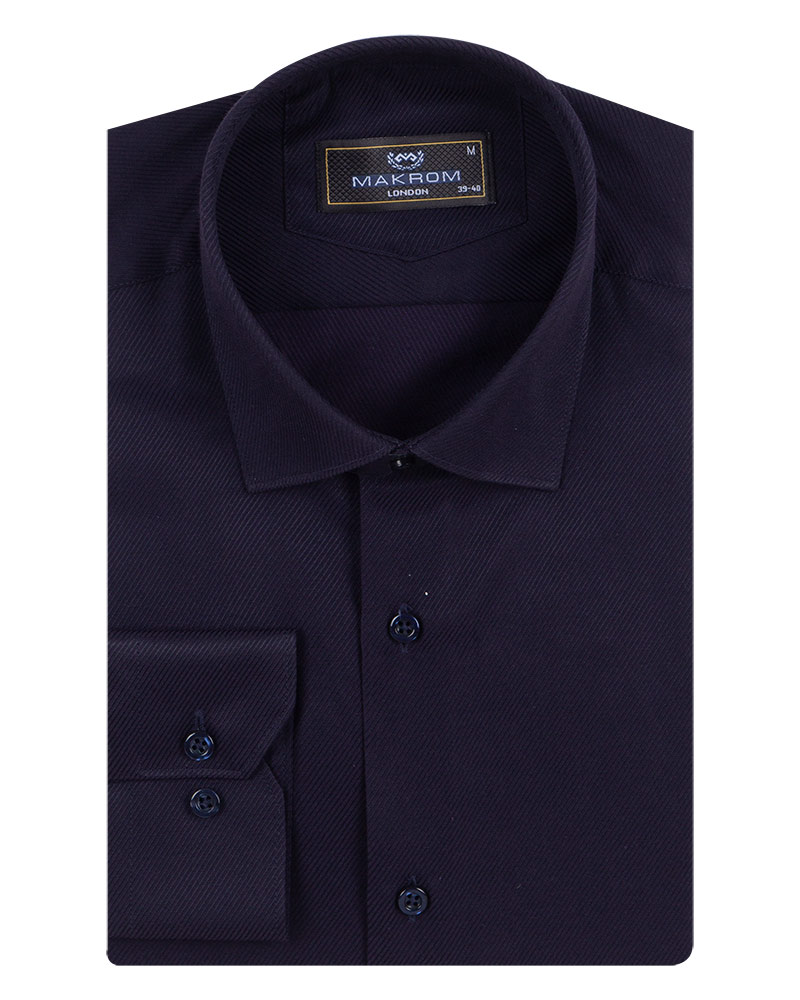 Luxury Strip Textured Long Sleeved Shirt SL 7120 | Makrom