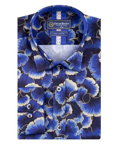 Printed Long Sleeved Mens Shirt SL 7792