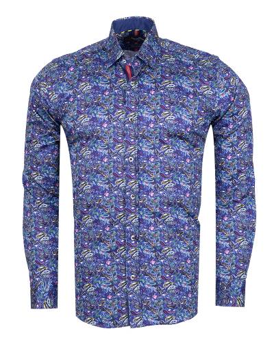 Oscar Banks - Printed Long Sleeved Mens Shirt SL 7799