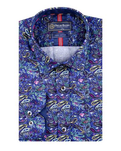 Printed Long Sleeved Mens Shirt SL 7799