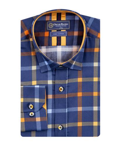 Oscar Banks - Printed Long Sleeved Mens Shirt SL 7816