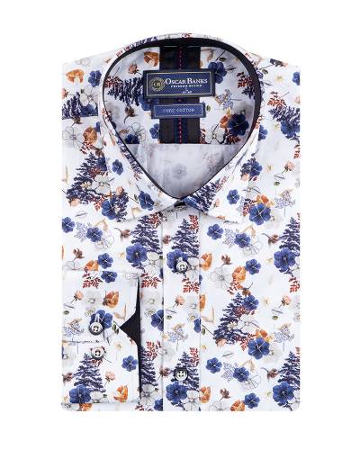 Oscar Banks - Printed Long Sleeved Mens Shirt SL 7818