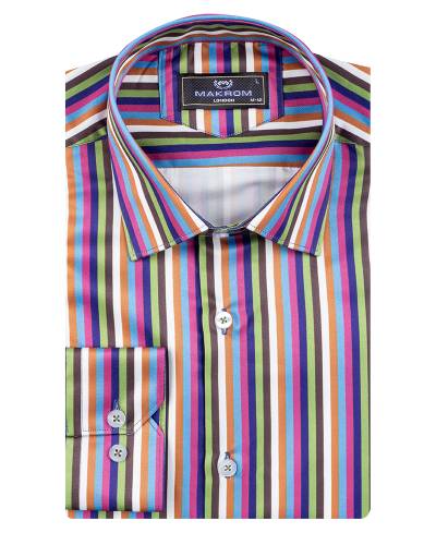 MAKROM - Printed Long Sleeved Mens Shirt SL 7893