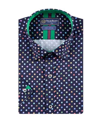 Printed Short Sleeved Mens Shirt SS 7763