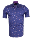 Printed Short Sleeved Mens Shirt SS 7765 - Thumbnail