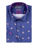 Printed Short Sleeved Mens Shirt SS 7765 - Thumbnail