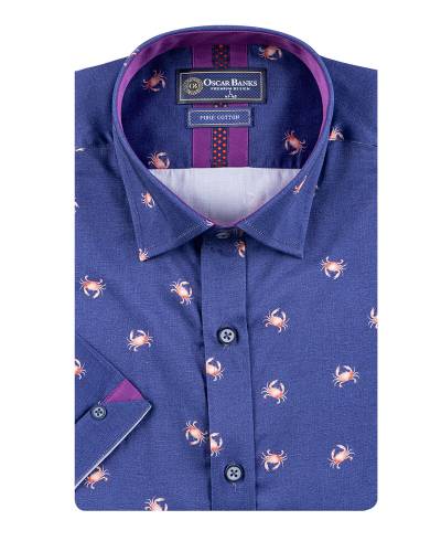 Printed Short Sleeved Mens Shirt SS 7765