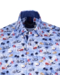 Printed Short Sleeved Mens Shirt SS 7767 - Thumbnail