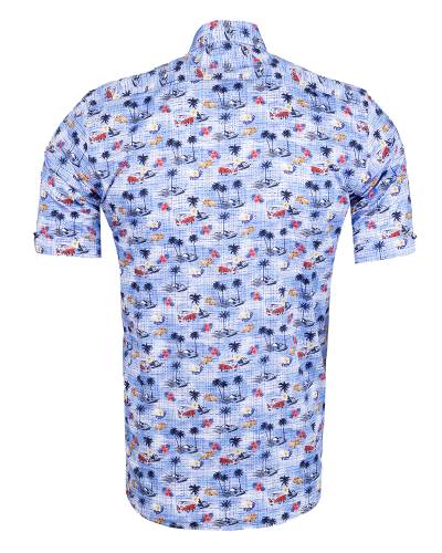 Printed Short Sleeved Mens Shirt SS 7767