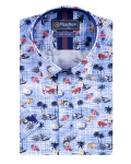 Printed Short Sleeved Mens Shirt SS 7767 - Thumbnail