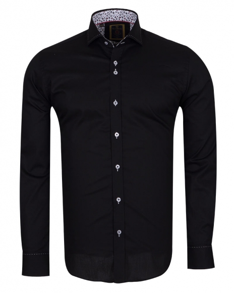 mens shirts with contrast inside collar and cuffs